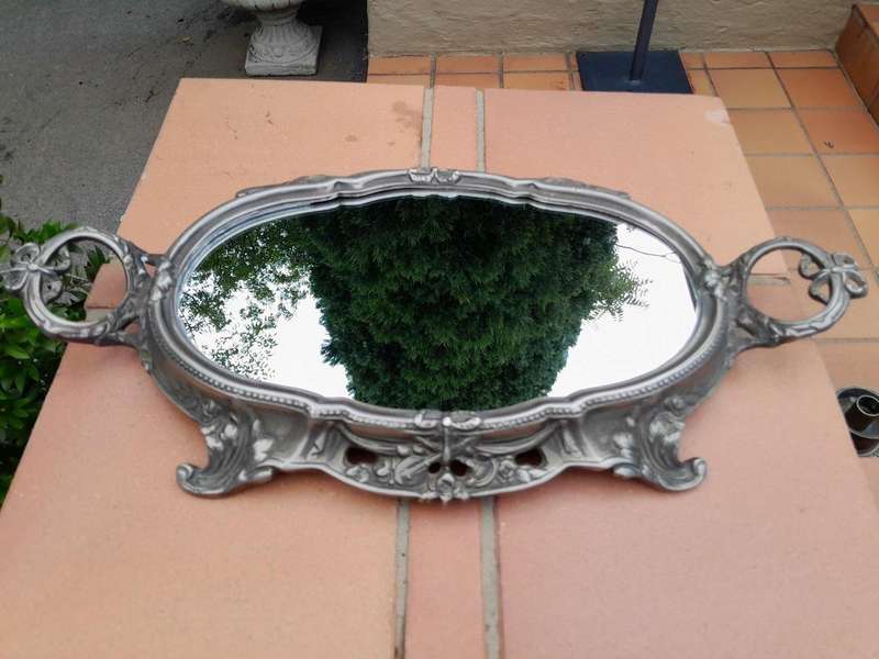 A 20th Century Silver Plate With Mirror Tray