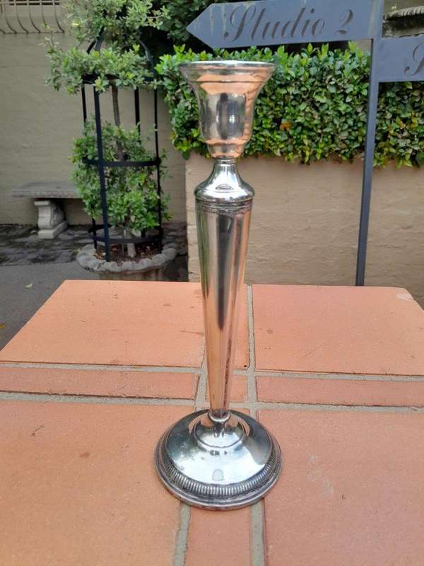 A 20th Century Silver Pair Of Candlesticks / Holders  (773 grams)