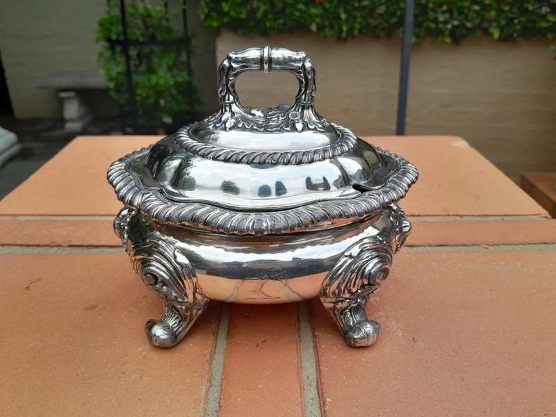 An Antique 19th Century Pair of Old Sheffield Silver-Plate Tureens