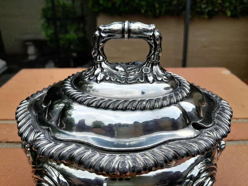 An Antique 19th Century Pair of Old Sheffield Silver-Plate Tureens