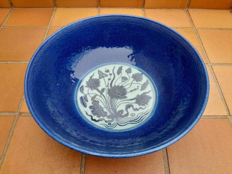 A 20th Century Chinese Painted and Glazed Blue and White Bowl