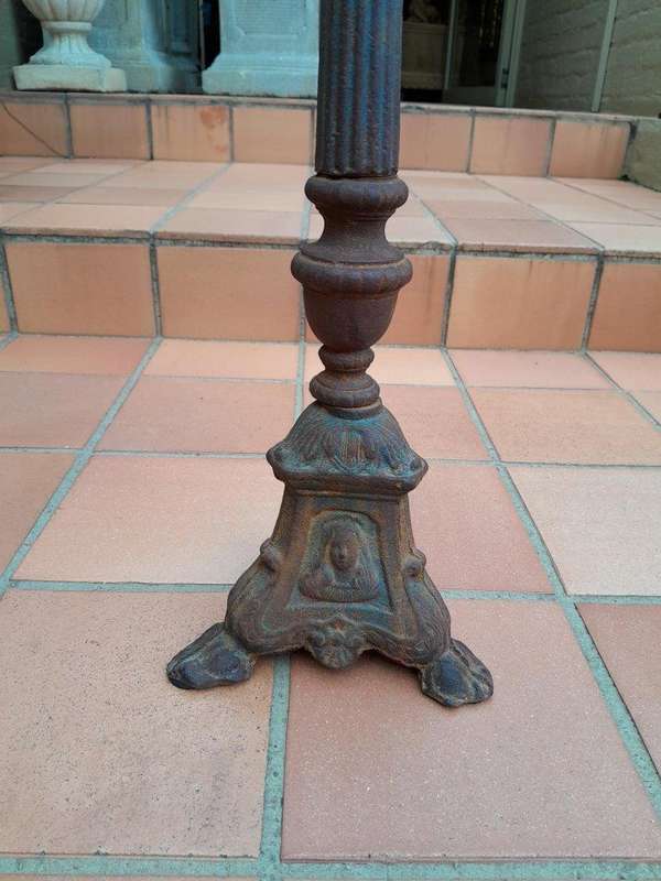 A 20th Century Pair of Cast Iron Candle Holders / Sticks