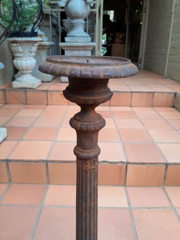 A 20th Century Pair of Cast Iron Candle Holders / Sticks