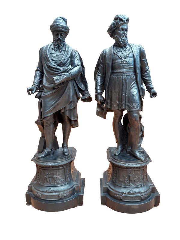 An Early 20th Century Pair of Figurines On Wooden Base