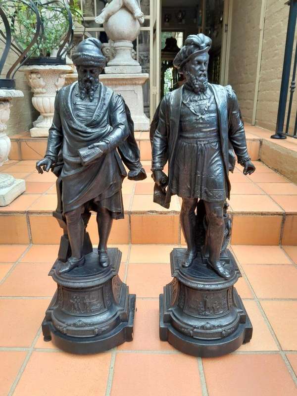 An Early 20th Century Pair of Figurines On Wooden Base
