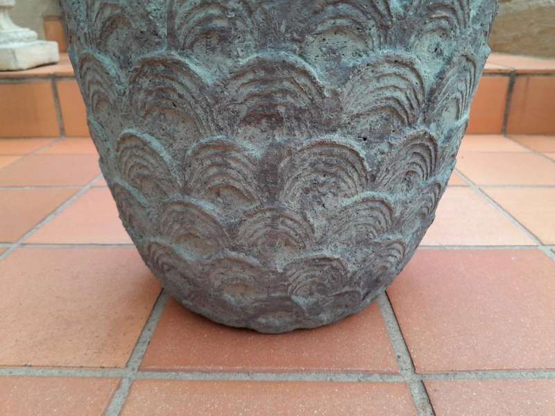 A Pair Of Large Decorative Pots With Aged Pattern