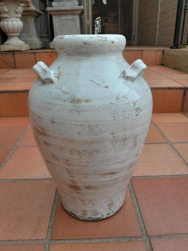 A Pair Of Large Ceramic Two Handled Urns