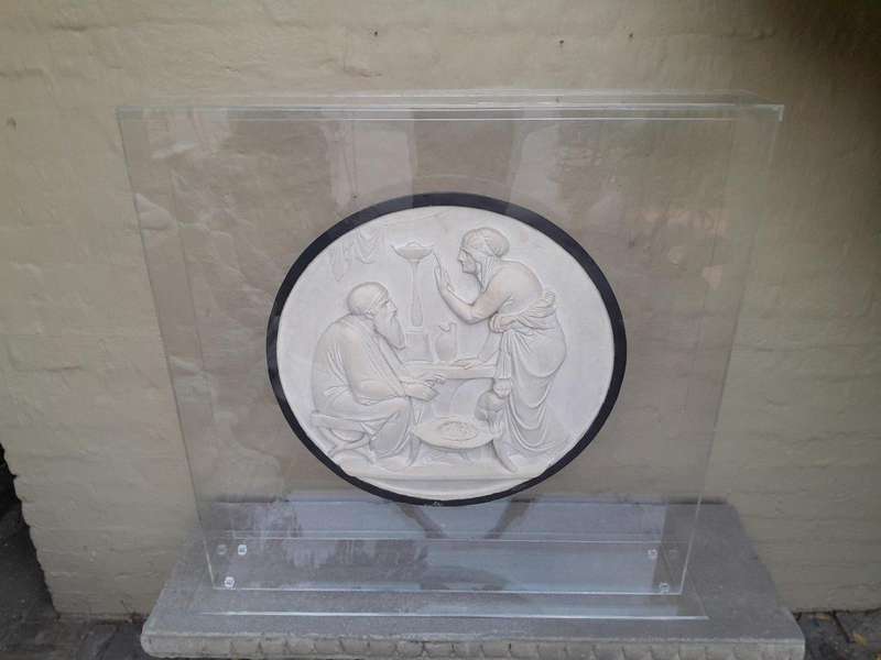 A 20th Century Decorative Large Size Plaque In A Custom Made Perspex Display Box
