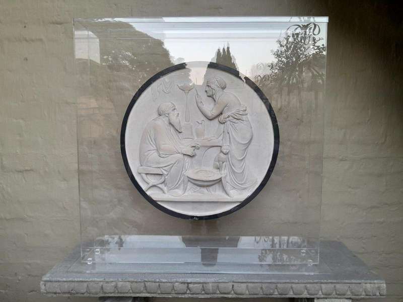 A 20th Century Decorative Large Size Plaque In A Custom Made Perspex Display Box