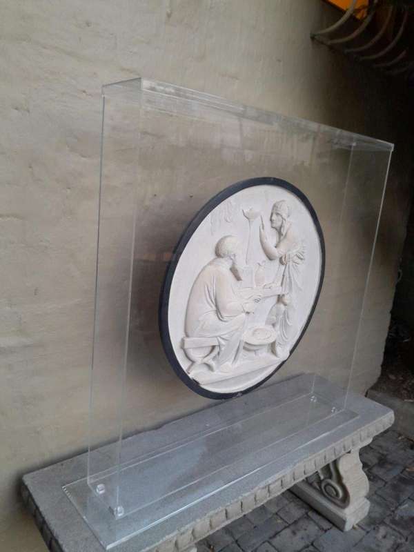 A 20th Century Decorative Large Size Plaque In A Custom Made Perspex Display Box