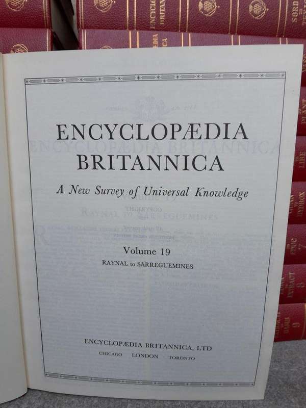 A 20th Century / Circa 1958 Printed In Great Britain Set Of Encyclopedia Britannica Consisting Of...