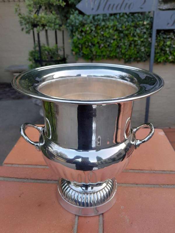 A Silver Plate Champagne / Wine Cooler With Handles