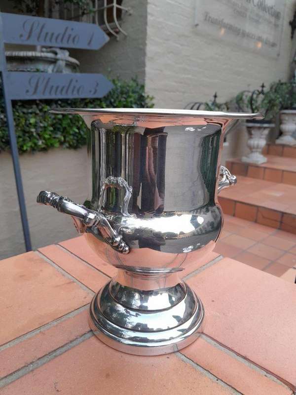 A Silver Plate Champagne / Wine Cooler With Handles