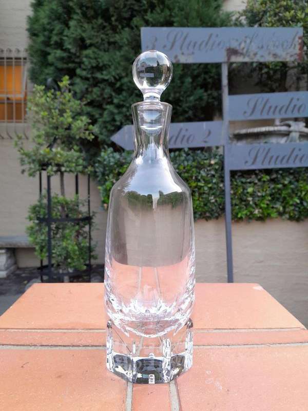 A Crystal Decanter With Bubble Design