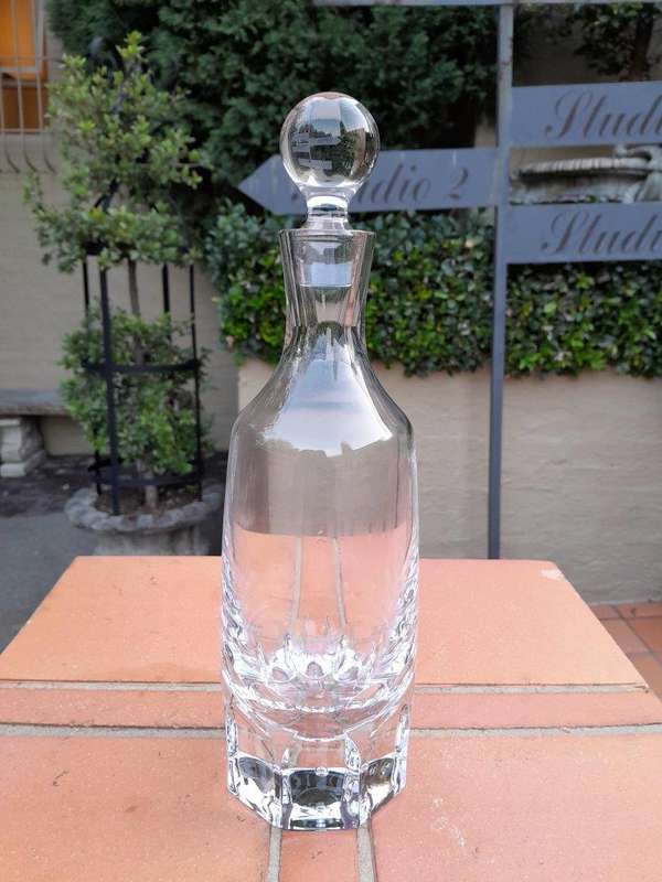 A Crystal Decanter With Bubble Design