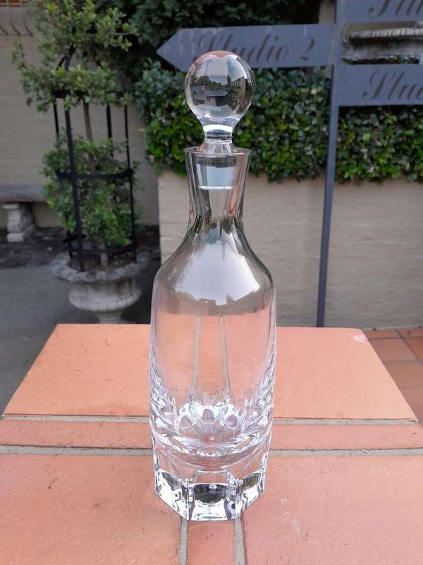 A Crystal Decanter With Bubble Design