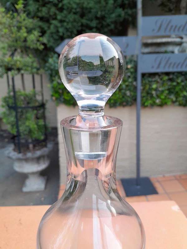 A Crystal Decanter With Bubble Design