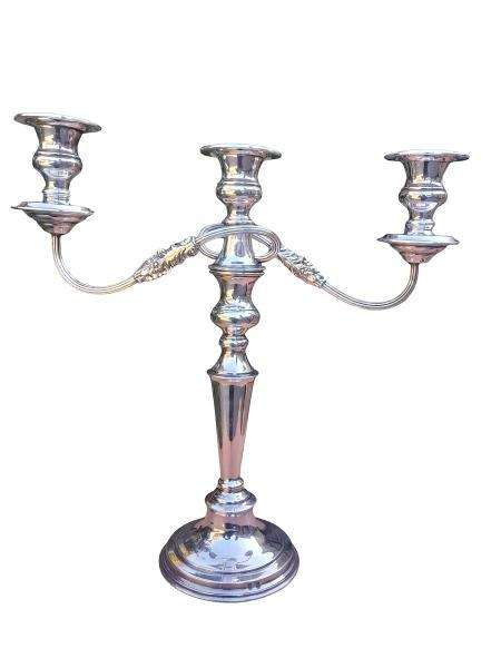 A Silver Plate Candelabra With Sconces Weighted