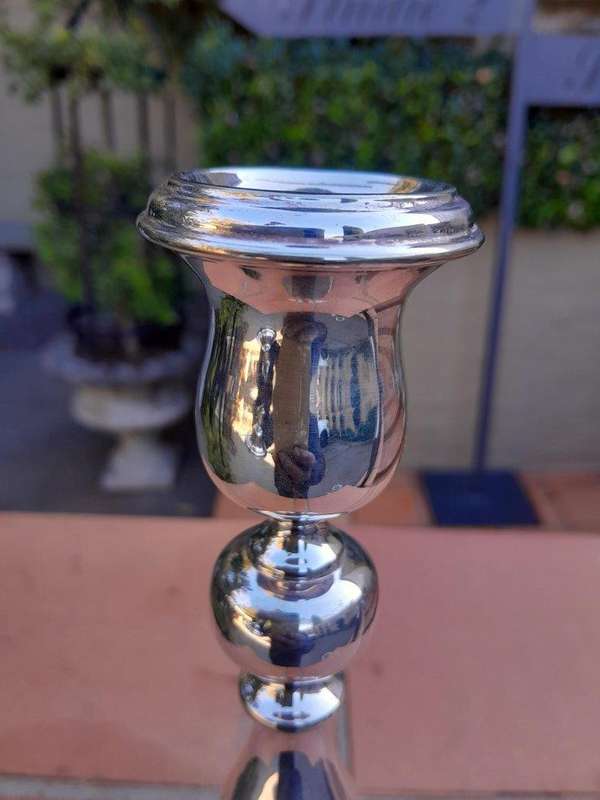 A 20th Century English Pair Of Silver Plate Candle Sticks