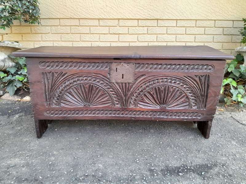 An 18th Century Carved Oak Coffer / Kist ND