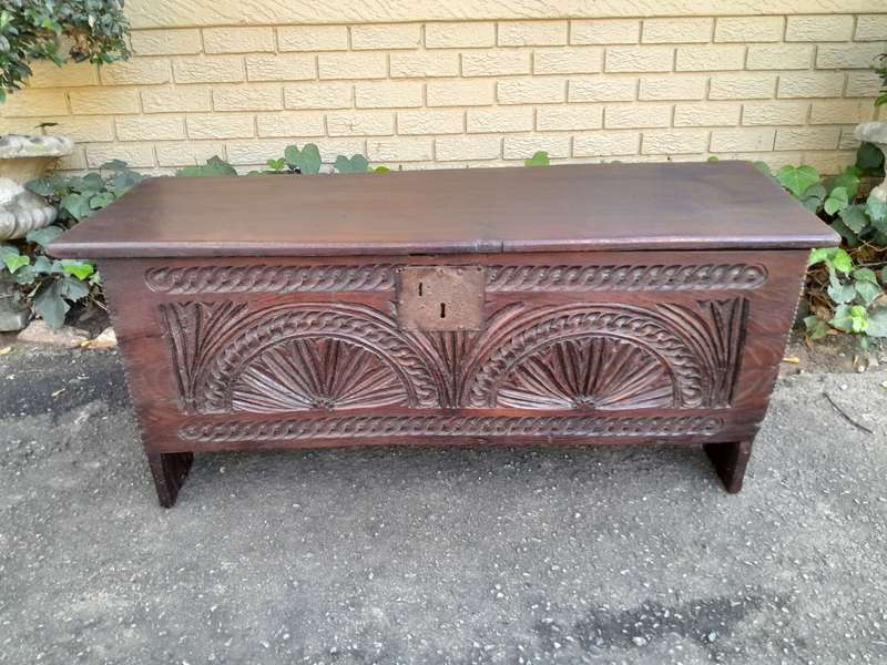 An 18th Century Carved Oak Coffer / Kist ND