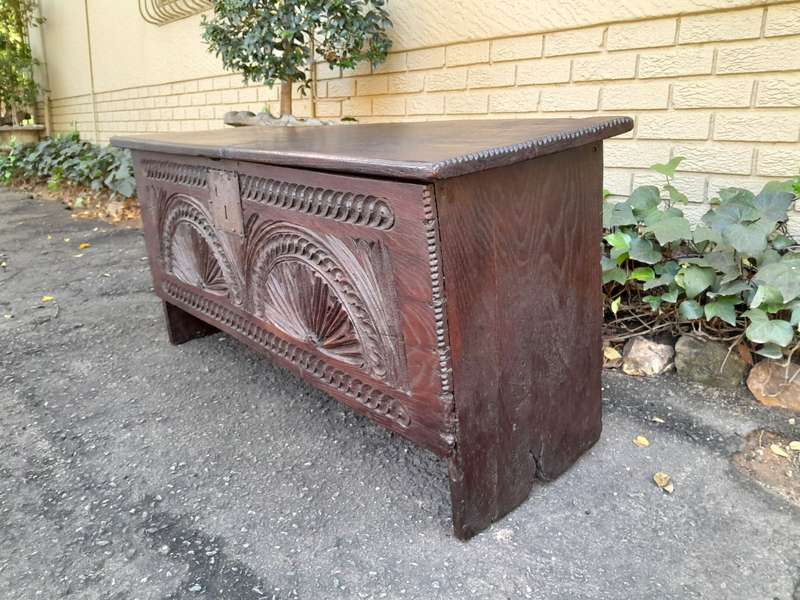 An 18th Century Carved Oak Coffer / Kist ND