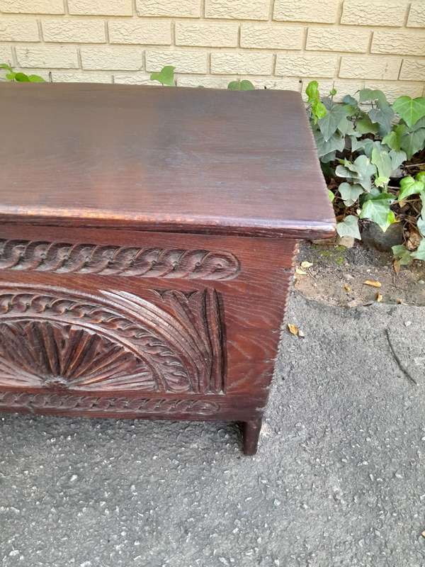 An 18th Century Carved Oak Coffer / Kist ND
