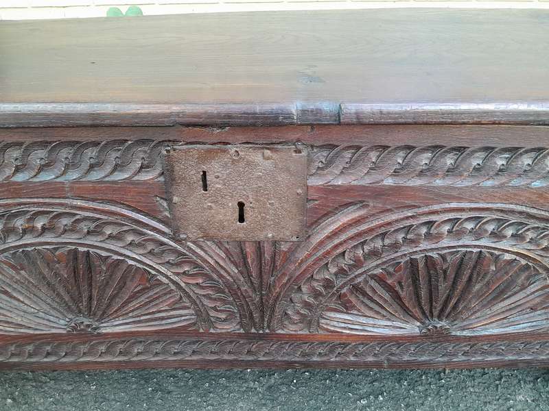 An 18th Century Carved Oak Coffer / Kist ND