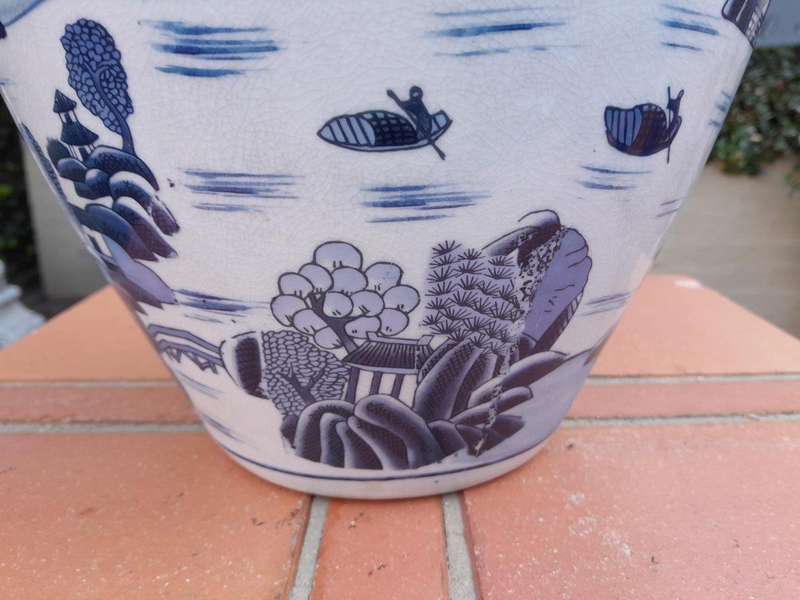 A 20th Century Chinese Blue / White Vase With Handles