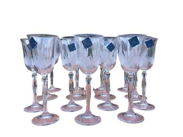 A Set Of Fifteen Bohemia Hand-Cut Crystal Red And White Wine Glasses In Boxes (Comprising Eight ...
