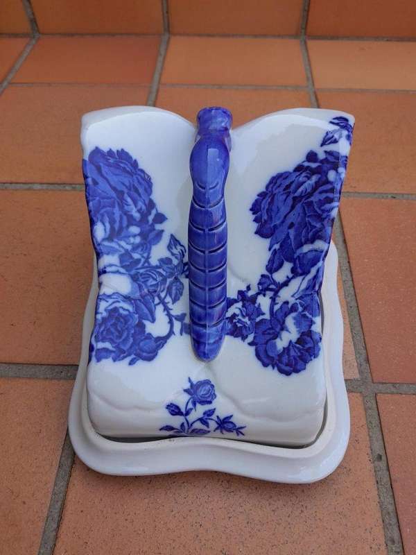 A Set Of Three Blue / White Cheese Dishes