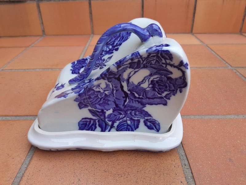 A Set Of Three Blue / White Cheese Dishes