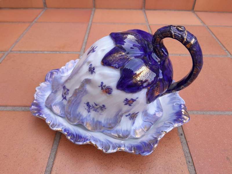 A Set Of Three Blue / White Cheese Dishes