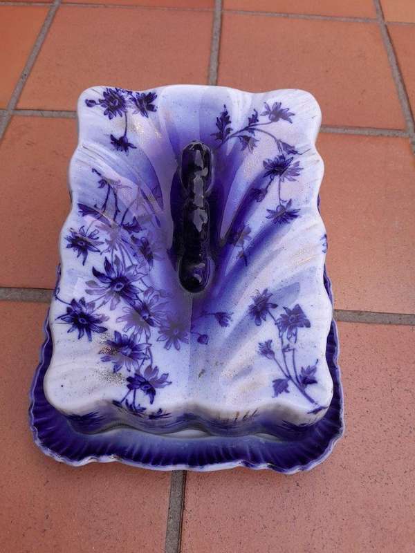 A Set Of Three Blue / White Cheese Dishes