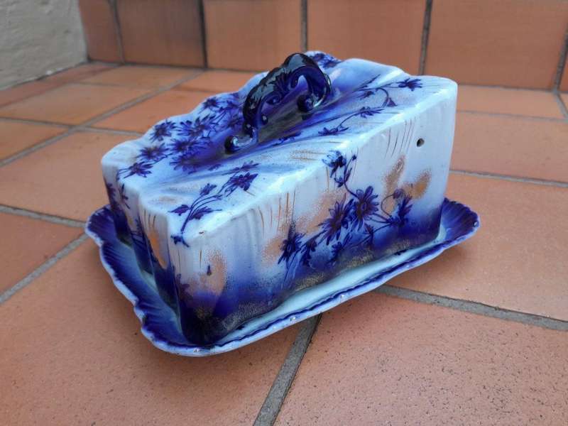 A Set Of Three Blue / White Cheese Dishes