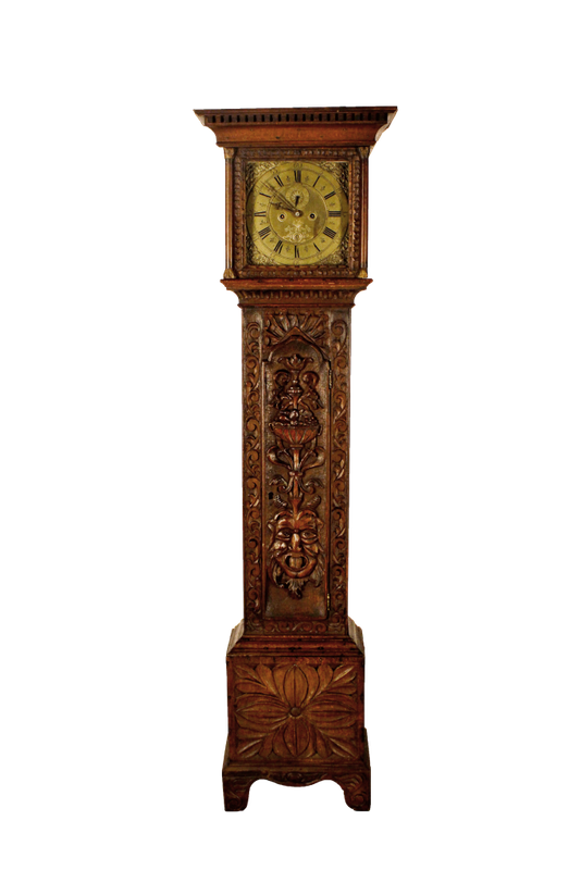 A Late 19th Century Oak Heavily Carved Ornate Longcase/Grandfather Clock