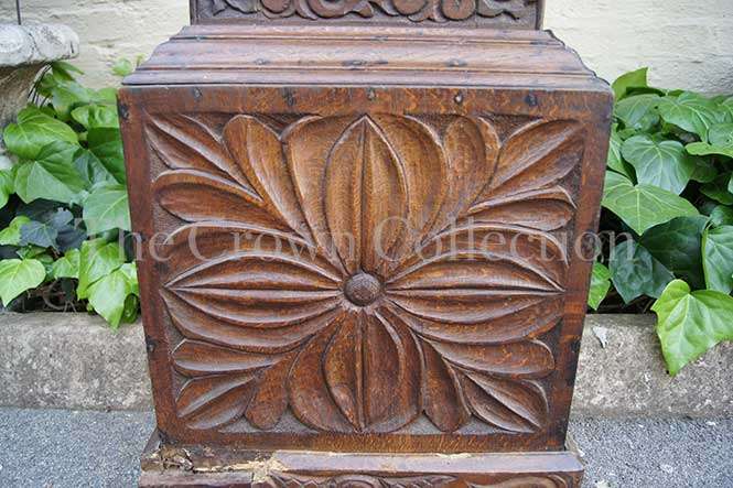 A Late 19th Century Oak Heavily Carved Ornate Longcase/Grandfather Clock
