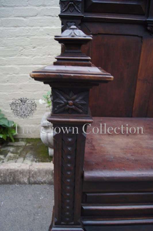 19th-century Mahogany Continental Bench