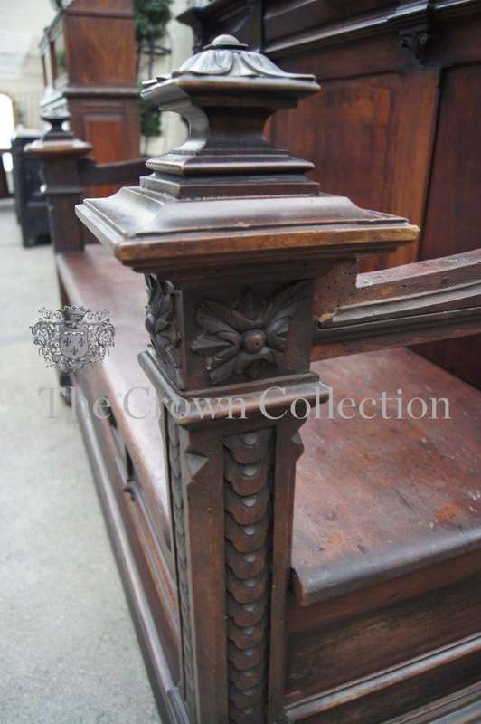 19th-century Mahogany Continental Bench