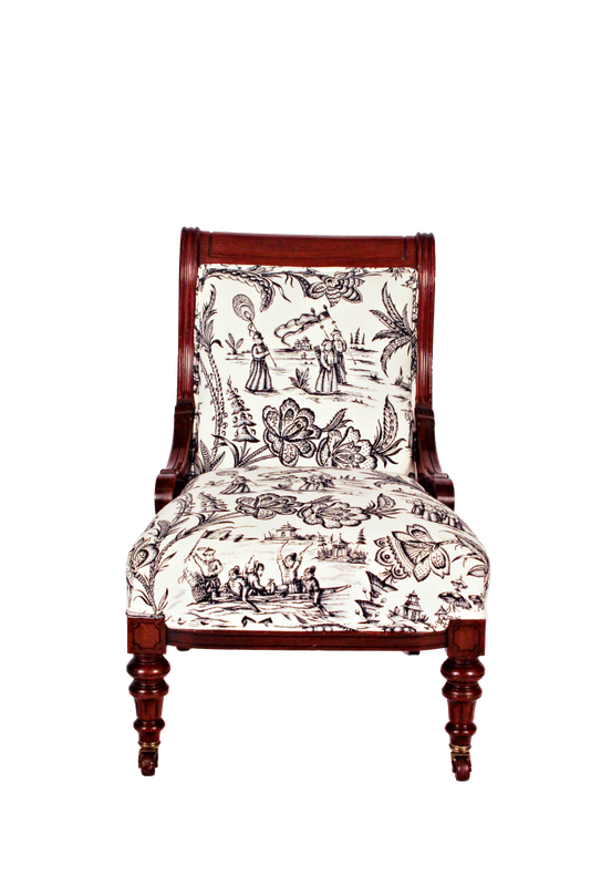 Victorian Mahogany Library Chair upholstered