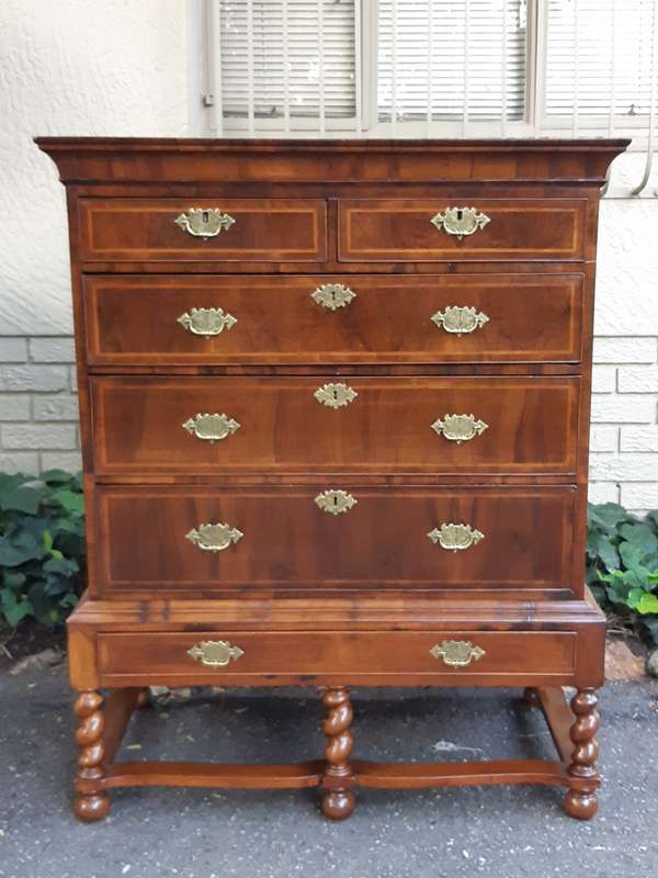 18th Century George I Period Walnut Chest on Stand, English circa 1720