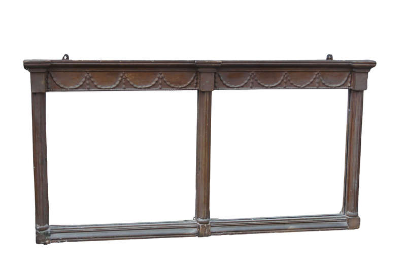 Victorian Gilded Breakfront Over Mantle Mirror