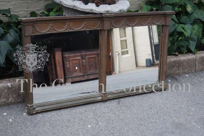 Victorian Gilded Breakfront Over Mantle Mirror
