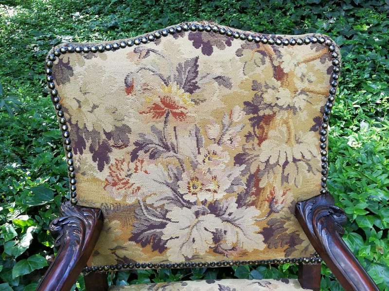 A Jacobean style richly carved oak Chair 19th century-  ND                    ...