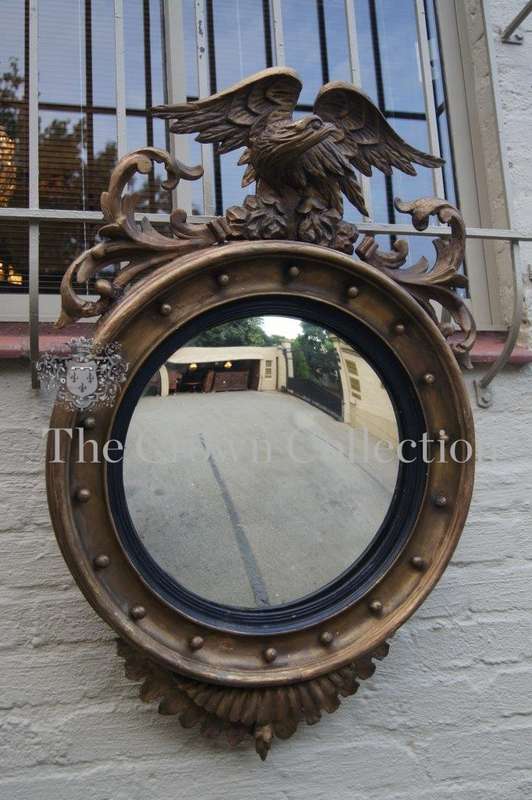 Regency Style Convex Mirror with Eagle Cresting