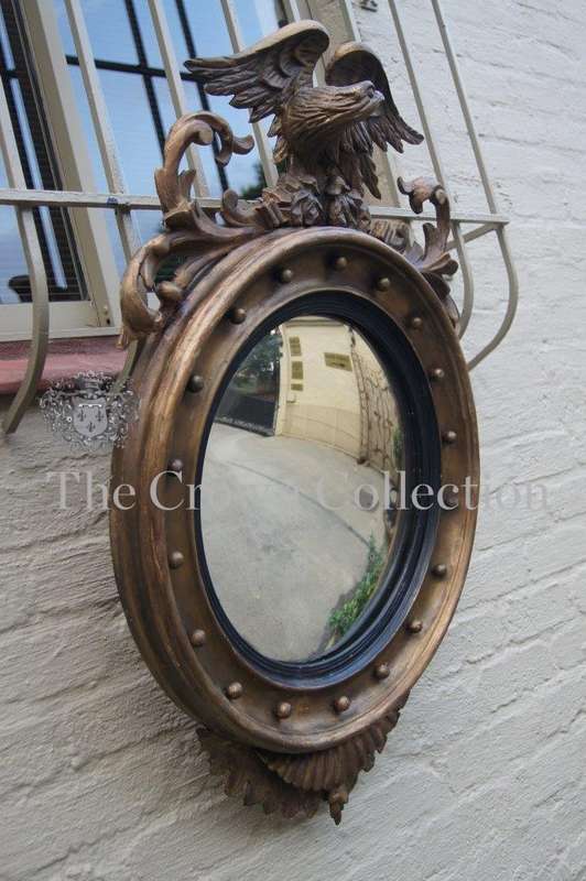Regency Style Convex Mirror with Eagle Cresting