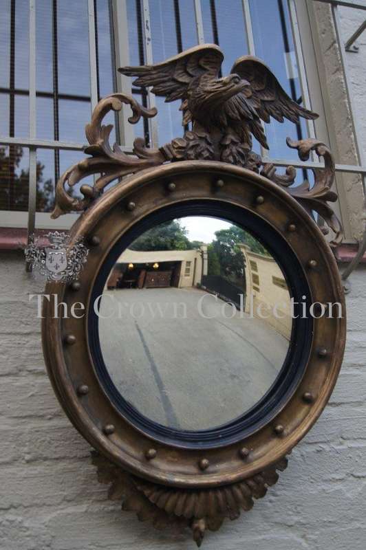 Regency Style Convex Mirror with Eagle Cresting