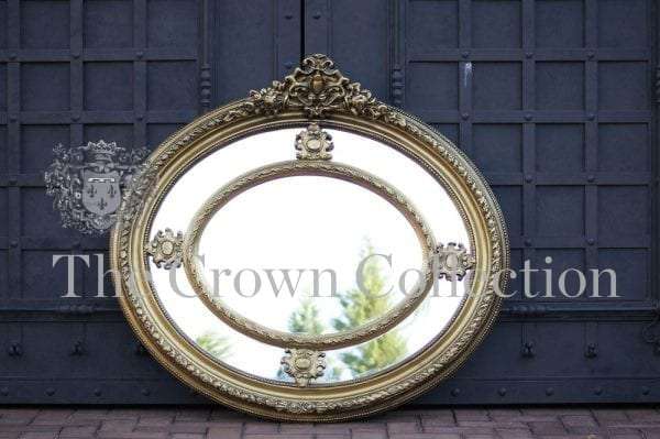 Large Oval Ornate Gilded Mirror