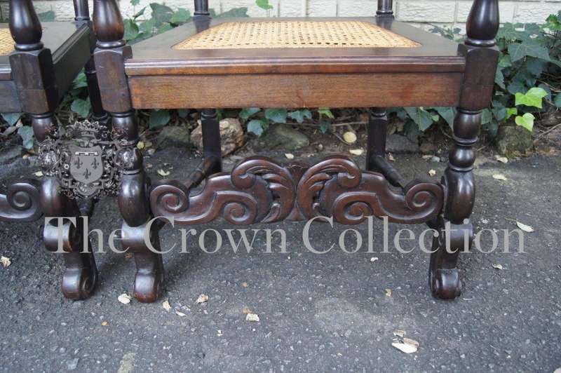 A Pair of Cape Stinkwood Occasional High Back Arm Chairs in Rattan in the Victorian Style