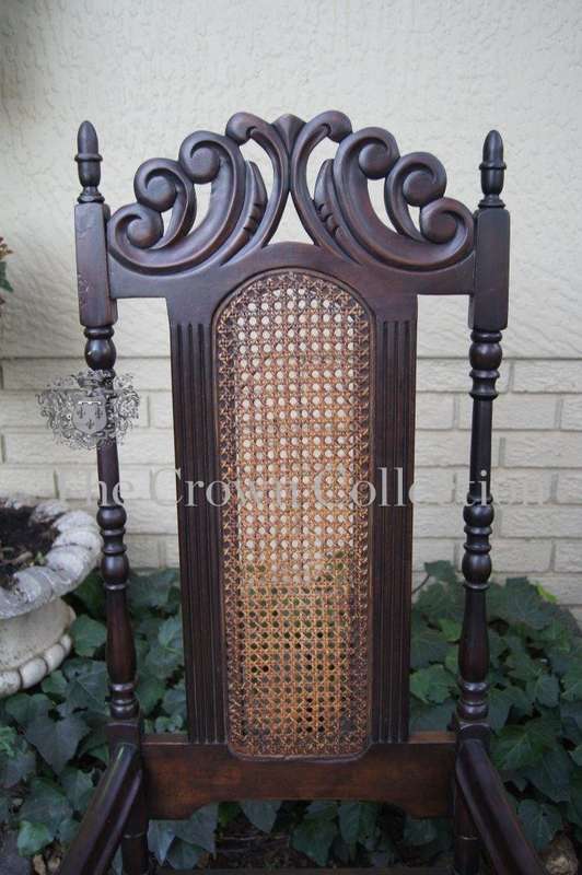 A Pair of Cape Stinkwood Occasional High Back Arm Chairs in Rattan in the Victorian Style